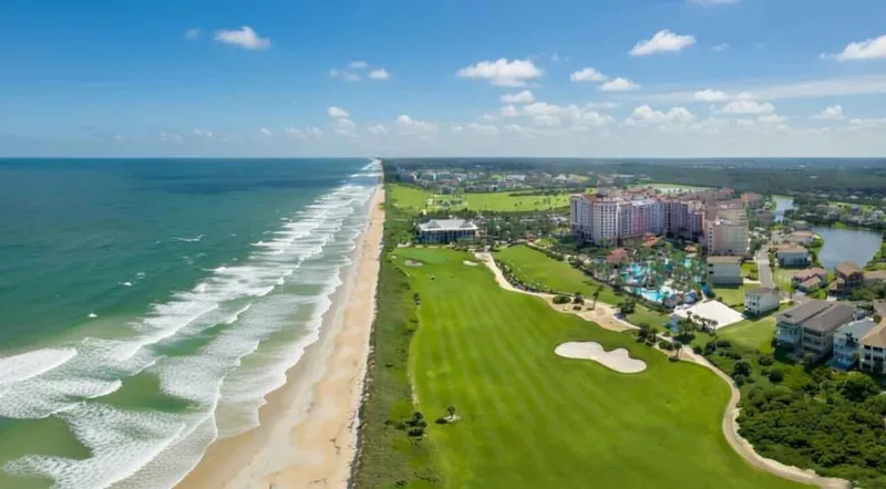 Aerial view of the Palm Coast and Flagler Beach shoreline